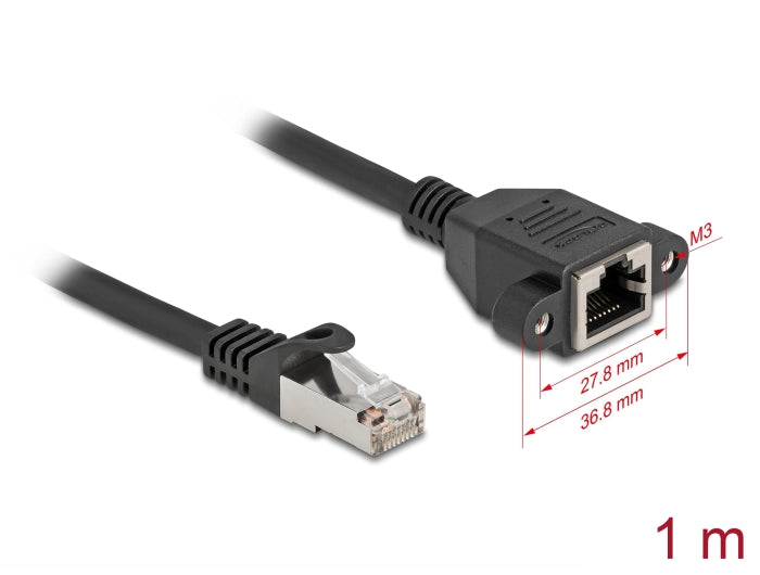 כבל רשת לפאנל RJ45 Cat.6A מבית DELOCK גרמניה משמש ככבל הארכה מהיר במיוחד המאפשר לחבר התקנים ליציאת RJ45