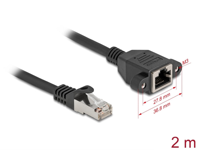 כבל רשת לפאנל RJ45 Cat.6A מבית DELOCK גרמניה משמש ככבל הארכה מהיר במיוחד המאפשר לחבר התקנים ליציאת RJ45
