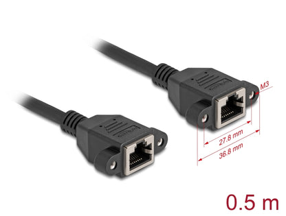 כבל רשת לפאנל RJ45 Cat.6A מבית DELOCK גרמניה משמש ככבל הארכה מהיר במיוחד המאפשר לחבר התקנים ליציאת RJ45