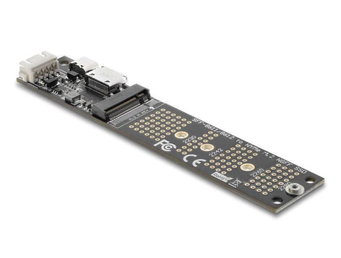 ממיר זה מבית Delock גרמניה מאפשר חיבור של כונן M.2 Key M NVMe בפורמטים 2280, 2260, 2242, 2230