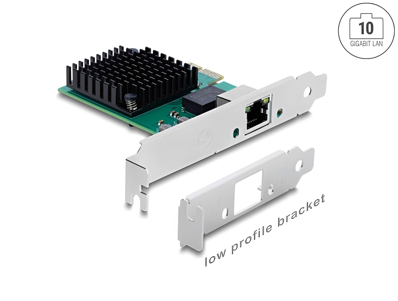כרטיס רשת PCI Express מבית Delock גרמניה מציע יציאת RJ45 רשת 1 עם קצב העברת נתונים של עד 10Gbps