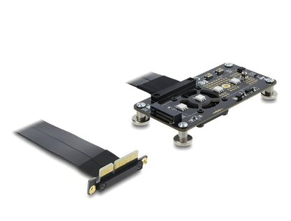 מתאם רייזר זה מבית Delock גרמניה מאפשר חיבור של כונני M.2 SSD המבוססים על ממשק PCIe (NVMe) בפורמטים 2280, 2260, 2242 ו-2230 לחריץ PCIe x4
