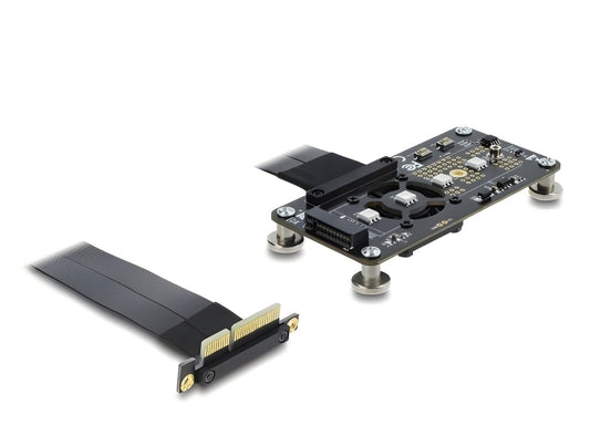 מתאם רייזר זה מבית Delock גרמניה מאפשר חיבור של כונני M.2 SSD המבוססים על ממשק PCIe (NVMe) בפורמטים 2280, 2260, 2242 ו-2230 לחריץ PCIe x4