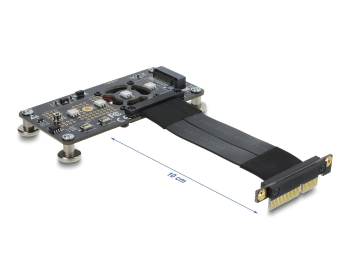 מתאם רייזר זה מבית Delock גרמניה מאפשר חיבור של כונני M.2 SSD המבוססים על ממשק PCIe (NVMe) בפורמטים 2280, 2260, 2242 ו-2230 לחריץ PCIe x4