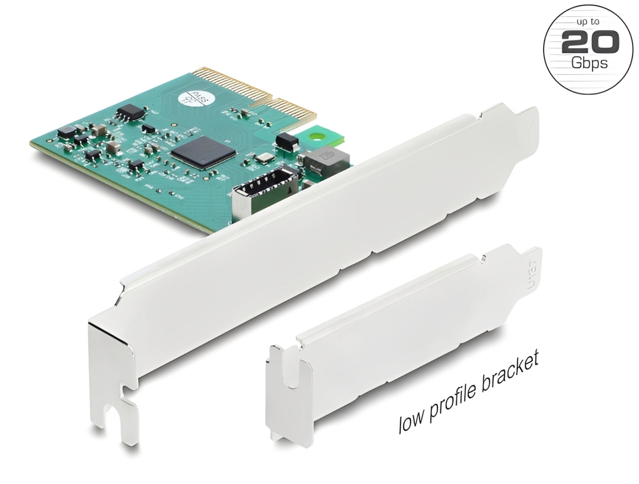 כרטיס PCI Express x4 מבית Delock גרמניה מציה יציאת USB Type- E Key A פנימית במהירות 20Gbps