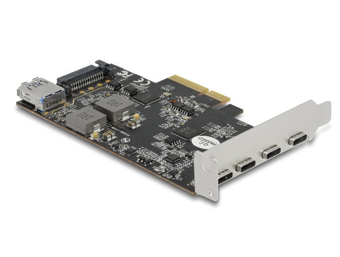 כרטיס PCIe x4 מבית Delock גרמניה המשדרג את המחשב המארח ב-4 יציאות USB-C