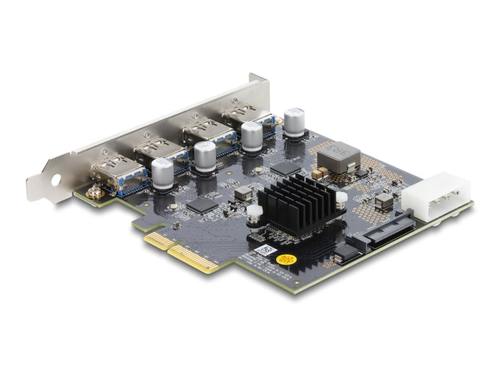 כרטיס PCI Express x4 מבית Delock גרמניה מרחיב את המחשב האישי באמצעות ארבע יציאות USB-A במהירות 10Gbps