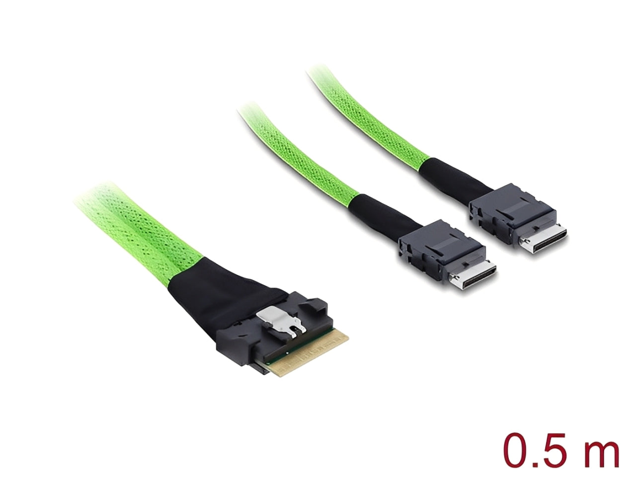 כבל PCIe 4.0 מבית DELOCK גרמניה המיועד לחיבורי אחסון התקנים פנימיים מהירים התומכים בפרוטוקול PCIe 4.0 , כגון התקנים עם מחבר OCuLink SFF-8611 4i לבקר עם מחבר Slim SAS SFF-8654 8i