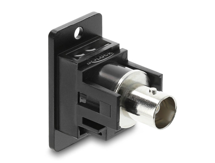 מתאם זה עם תושבת לפאנל מבית DELOCK גרמניה מאפשר חיבור כבלי BNC ומתאים להתקנה בתיבות או מארזים