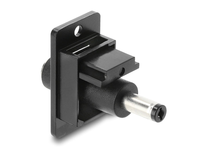 מתאם DC עם תושבת לפאנל מבית DELOCK גרמניה ניתן להרכבה או חיווט בתוך מארז או התקן לצורך אספקת חשמל