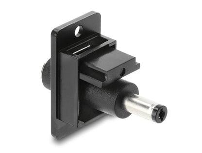 מתאם DC עם תושבת לפאנל מבית DELOCK גרמניה ניתן להרכבה או חיווט בתוך מארז או התקן לצורך אספקת חשמל