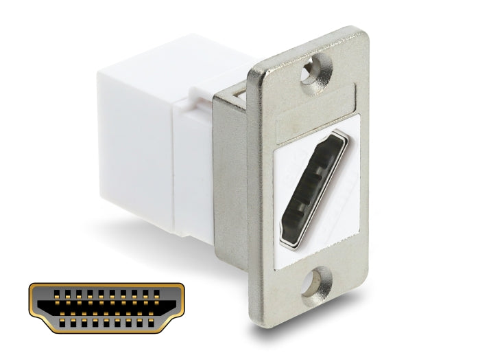 מתאם זה עם תושבת לפאנל מבית DELOCK גרמניה מיועד להארכת כבלים HDMI ומאפשר חיבור נוח בין שני כבלים קיימים