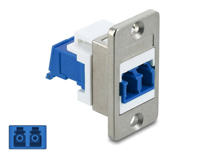 מתאם זה עם תושבת לפאנל מבית DELOCK גרמניה מיועד להארכת סיבים אופטיים סינגל-מוד ומאפשר חיבור נוח בין שני כבלים קיימים