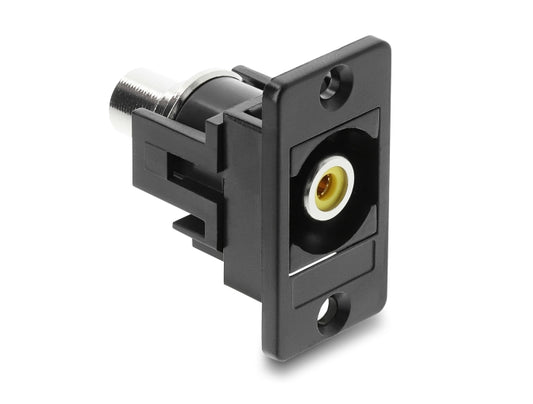 מתאם זה עם תושבת לפאנל מבית DELOCK גרמניה מאפשר חיבור כבלי RCA ומתאים להתקנה בתיבות או מארזים