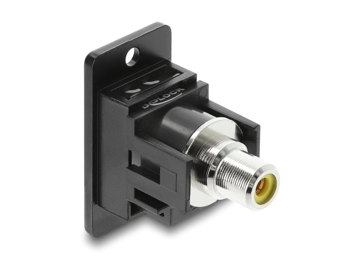 מתאם זה עם תושבת לפאנל מבית DELOCK גרמניה מאפשר חיבור כבלי RCA ומתאים להתקנה בתיבות או מארזים