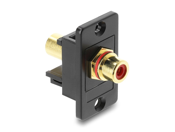 מתאם זה עם תושבת לפאנל מבית DELOCK גרמניה מאפשר חיבור כבלי RCA ומתאים להתקנה בתיבות או מארזים