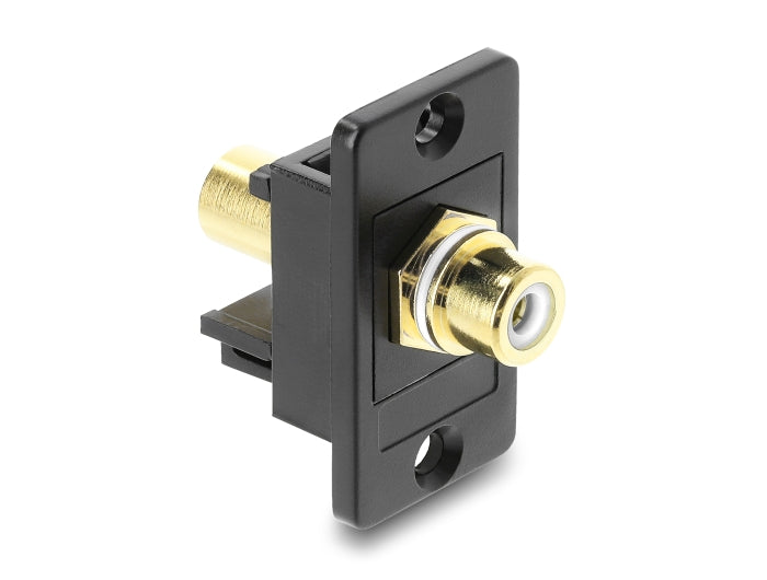 מתאם זה עם תושבת לפאנל מבית DELOCK גרמניה מאפשר חיבור כבלי RCA ומתאים להתקנה בתיבות או מארזים