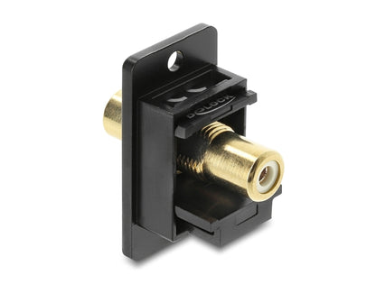 מתאם זה עם תושבת לפאנל מבית DELOCK גרמניה מאפשר חיבור כבלי RCA ומתאים להתקנה בתיבות או מארזים