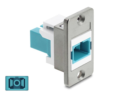 מתאם זה עם תושבת לפאנל מבית DELOCK גרמניה מיועד להארכת סיבים אופטיים מולטי-מוד ומאפשר חיבור נוח בין שני כבלים קיימים