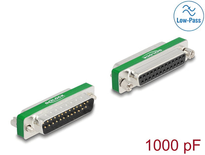 מסנן רעשים והפרעות D-Sub 25pin מבית Delock גרמניה זה פתרון קריטי לסביבות עבודה רועשות מבחינה אלקטרומגנטית