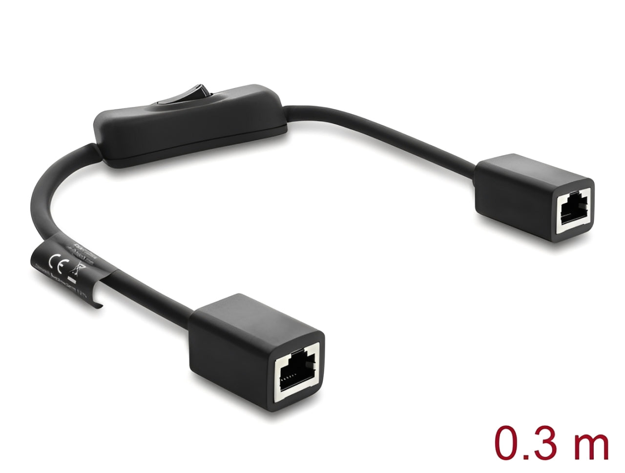 כבל רשת Cat.6 מבית Delock גרמניה כולל המתג מובנה, מאפשר ניתוק ממוקד של חיבור הרשת