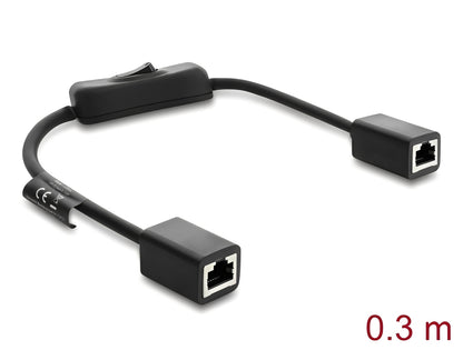 כבל רשת Cat.6 מבית Delock גרמניה כולל המתג מובנה, מאפשר ניתוק ממוקד של חיבור הרשת