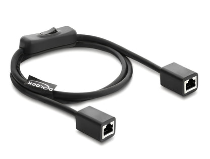 כבל רשת Cat.6 מבית Delock גרמניה כולל המתג מובנה, מאפשר ניתוק ממוקד של חיבור הרשת