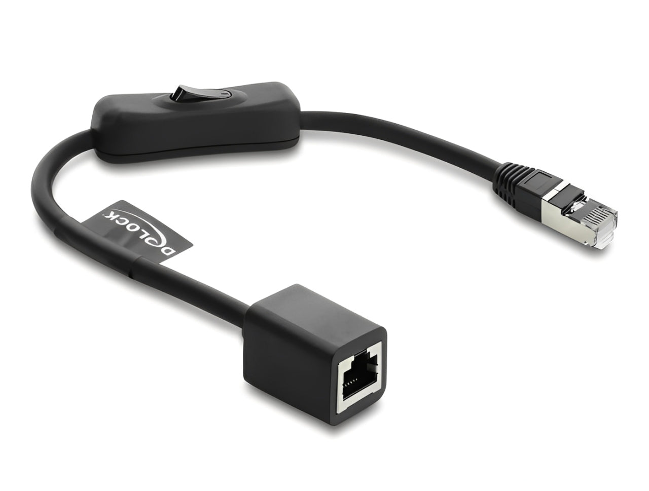 כבל רשת Cat.6 מבית Delock גרמניה כולל המתג מובנה, מאפשר ניתוק ממוקד של חיבור הרשת