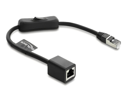 כבל רשת Cat.6 מבית Delock גרמניה כולל המתג מובנה, מאפשר ניתוק ממוקד של חיבור הרשת