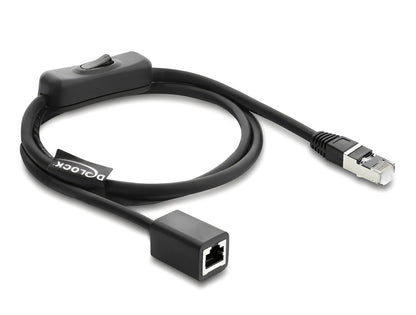 כבל רשת Cat.6 מבית Delock גרמניה כולל המתג מובנה, מאפשר ניתוק ממוקד של חיבור הרשת