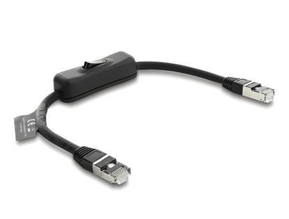 כבל רשת Cat.6 מבית Delock גרמניה כולל המתג מובנה, מאפשר ניתוק ממוקד של חיבור הרשת