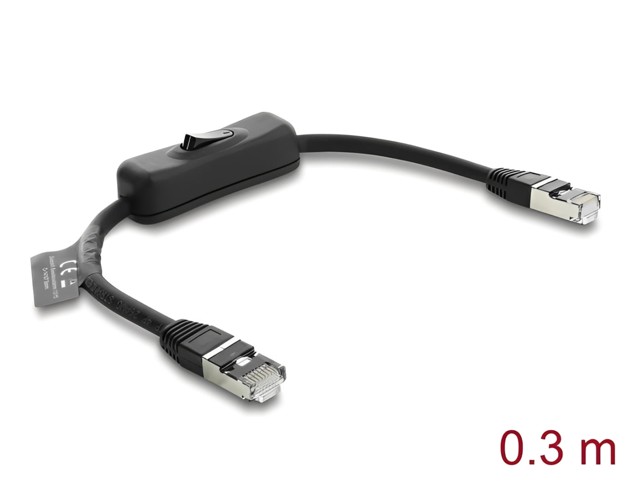 כבל רשת Cat.6 מבית Delock גרמניה כולל המתג מובנה, מאפשר ניתוק ממוקד של חיבור הרשת