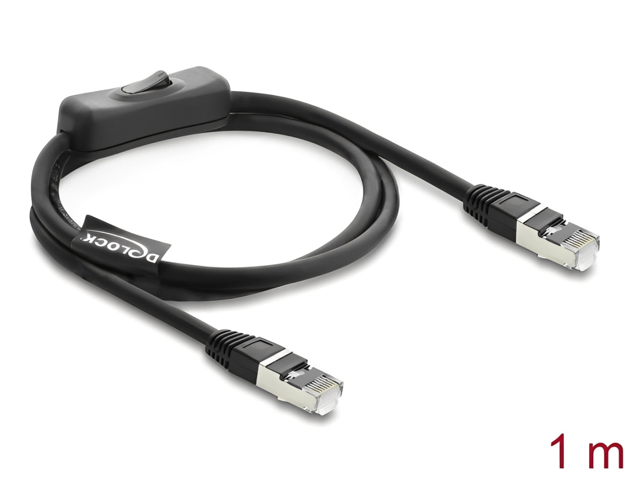 כבל רשת Cat.6 מבית Delock גרמניה כולל המתג מובנה, מאפשר ניתוק ממוקד של חיבור הרשת