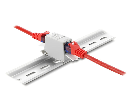 מתאם זה מבית Delock גרמניה מאפשר חיבור או הארכת שני כבלי רשת RJ45