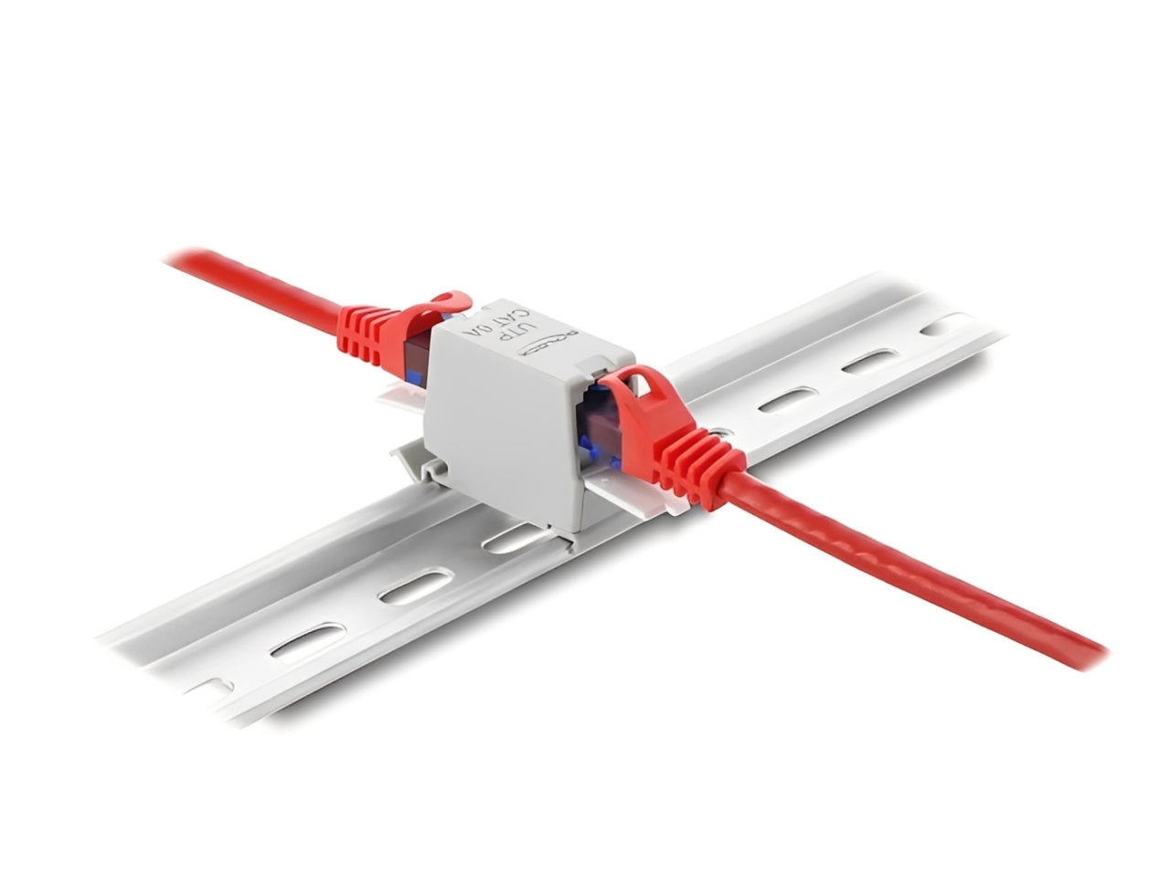 מתאם זה מבית Delock גרמניה מאפשר חיבור או הארכת שני כבלי רשת RJ45