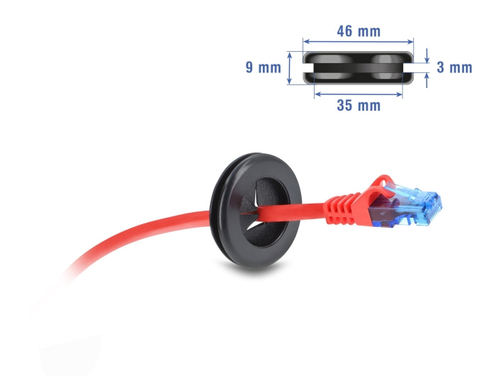 תושבות כבלים עגולות מבית DELOCK גרמניה מבטיחות ניתוב כבלים מסודר