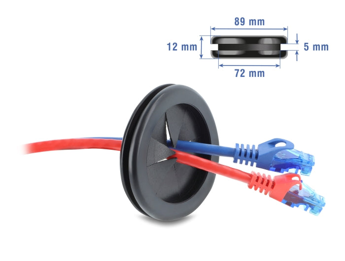 תושבות כבלים עגולות מבית DELOCK גרמניה מבטיחות ניתוב כבלים מסודר