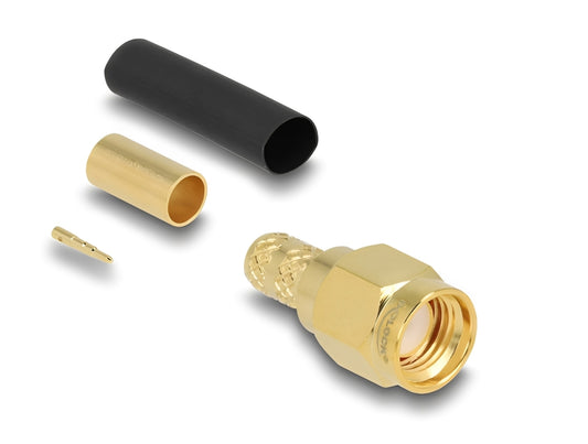 מחבר לכבל האנטנה מבית Delock גרמניה הוא מחבר SMA זכר המיועד ללחיצה (Crimp) על כבל קואקסיאלי LMR200