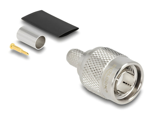 מחבר לכבל האנטנה מבית Delock גרמניה מסוג TNC זכר המיועד ללחיצה (Crimp) על כבל קואקסיאלי RG-59