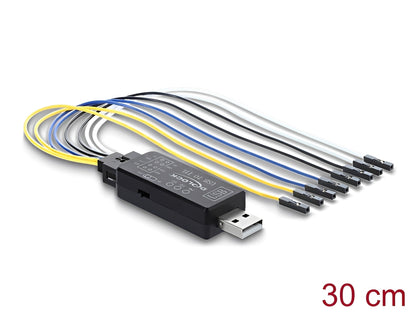 ממיר USB-A ל-UART (TTL) מקצועי מבית DELOCK גרמניה זה רכיב פיתוח ואבחון (USB 2.0 to UART/TTL Converter) המצויד בארבע קווי דאטה ברמות מתח לוגיות של LVTTL/TTL
