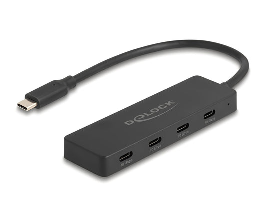 רכזת USB 10Gbps האיכותית מבית Delock גרמניה היא פתרון נייד מושלם למחשבים ניידים או טאבלטים עם חיבור USB-C