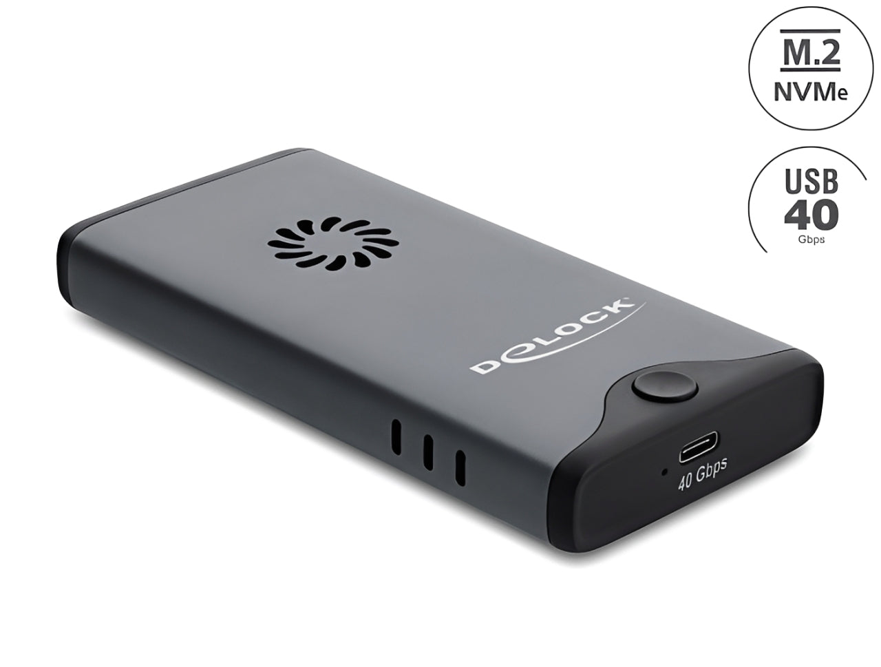 מארז חיצוני המתקדם USB-C 40Gbps מבית Delock גרמניה זה פתרון קצה לאחסון מהיר, המאפשר להסב כונן פנימי מסוג M.2 PCIe NVMe לכונן חיצוני נייד