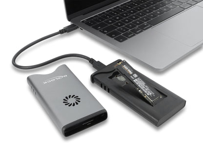 מארז חיצוני המתקדם USB-C 40Gbps מבית Delock גרמניה זה פתרון קצה לאחסון מהיר, המאפשר להסב כונן פנימי מסוג M.2 PCIe NVMe לכונן חיצוני נייד