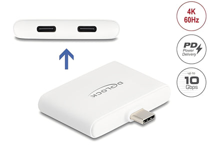 מתאם תצוגה USB-C של Delock המיועד לחיבור צגים ומסוגל לספק חשמל להתקן המארח