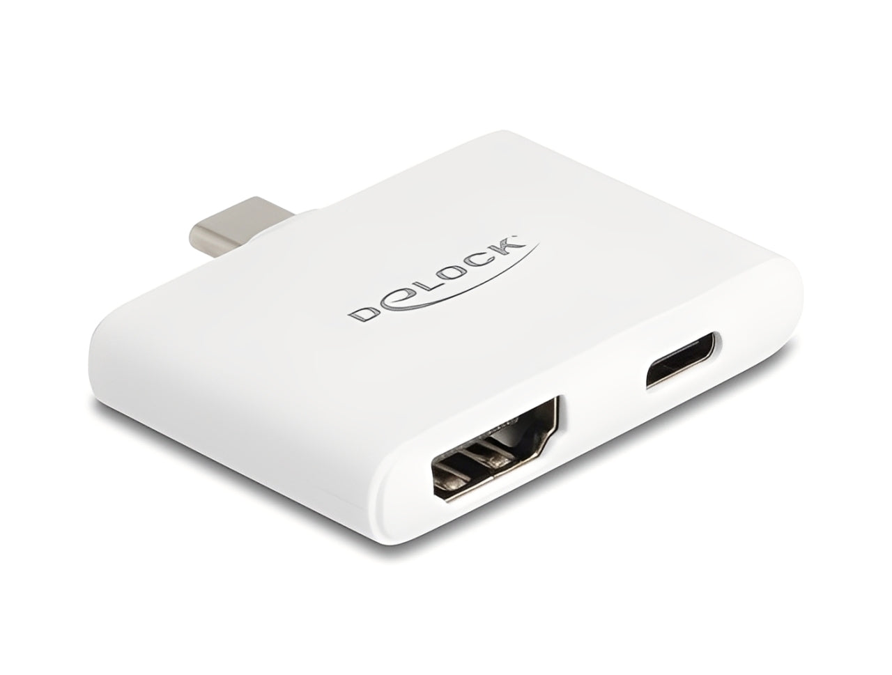 מתאם תצוגה Delock מחיבור USB-C זכר לחיבור HDMI 4K 60Hz + USB-C PD 94W