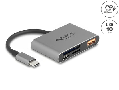 קורא כרטיסים USB Type-C מבית Delock גרמניה מאפשר קריאה וכתיבה של כרטיסי SD ו-Micro SD ומגיע עם מחבר USB-A מובנה, כך שניתן להמשיך להשתמש בהתקני USB גם בזמן חיבור הקורא למחשב. בנוסף, הוא תומך ב-Power Delivery (PD) 2.0 עד 85W, לטעינת מחשבים ניידים, טאבלטים וסמארטפונים בעלי חיבור USB-C או Thunderbolt™ 3/4
