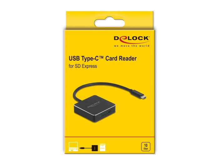 קורא כרטיסים USB‑C מבית Delock גרמניה לחיבור מהיר ונוח למחשב או לפטופ