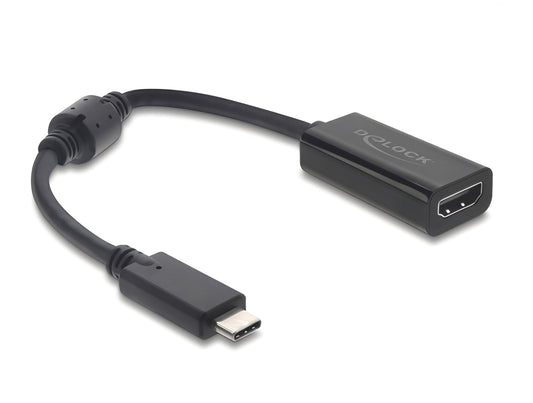 מתאם תצוגה מבית Delock גרמניה מאפשר חיבור מסכים, מקרנים וטלוויזיות עם כניסת HDMI למחשבים PC או MacBook עם יציאת USB-C