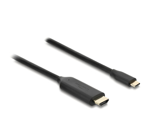 כבל תצוגה מבית DELOCK גרמניה מאפשר חיבור מסכים, מקרנים וטלוויזיות עם כניסת HDMI למכשבים PC או MacBook עם יציאת USB-C או Thunderbolt