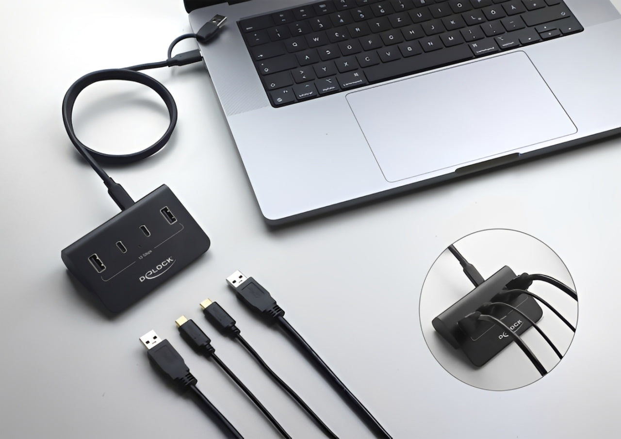 רכזת USB 10Gbps האיכותית מבית Delock גרמניה מציעה 4 יציאות USB